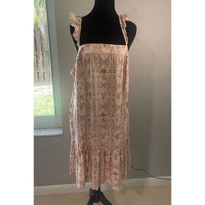 Agua Bendita X Target Sz 1X Floral Pink Sundress Ruffle Romantic Soft Comfy